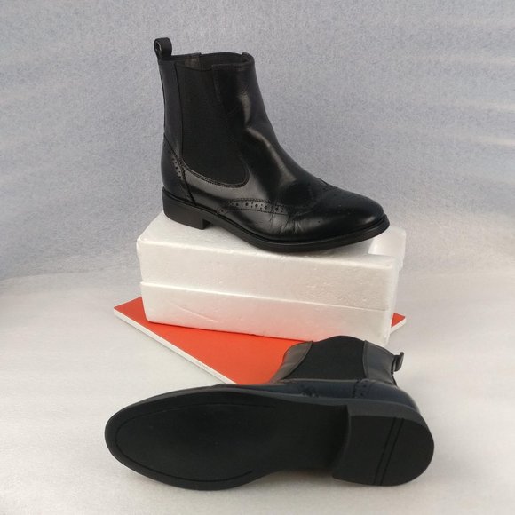 Ankle boot Vegan Leather Upper/Real Leather Lining Pull On Comfort Chelsea Boot - Picture 3 of 8